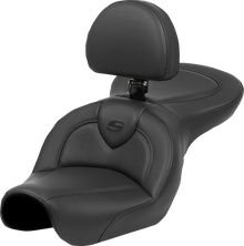 SADDLEMEN Roadsofa™ Seat - Black Stitch - with Backrest - FXD '04-'05 804-04-187BR