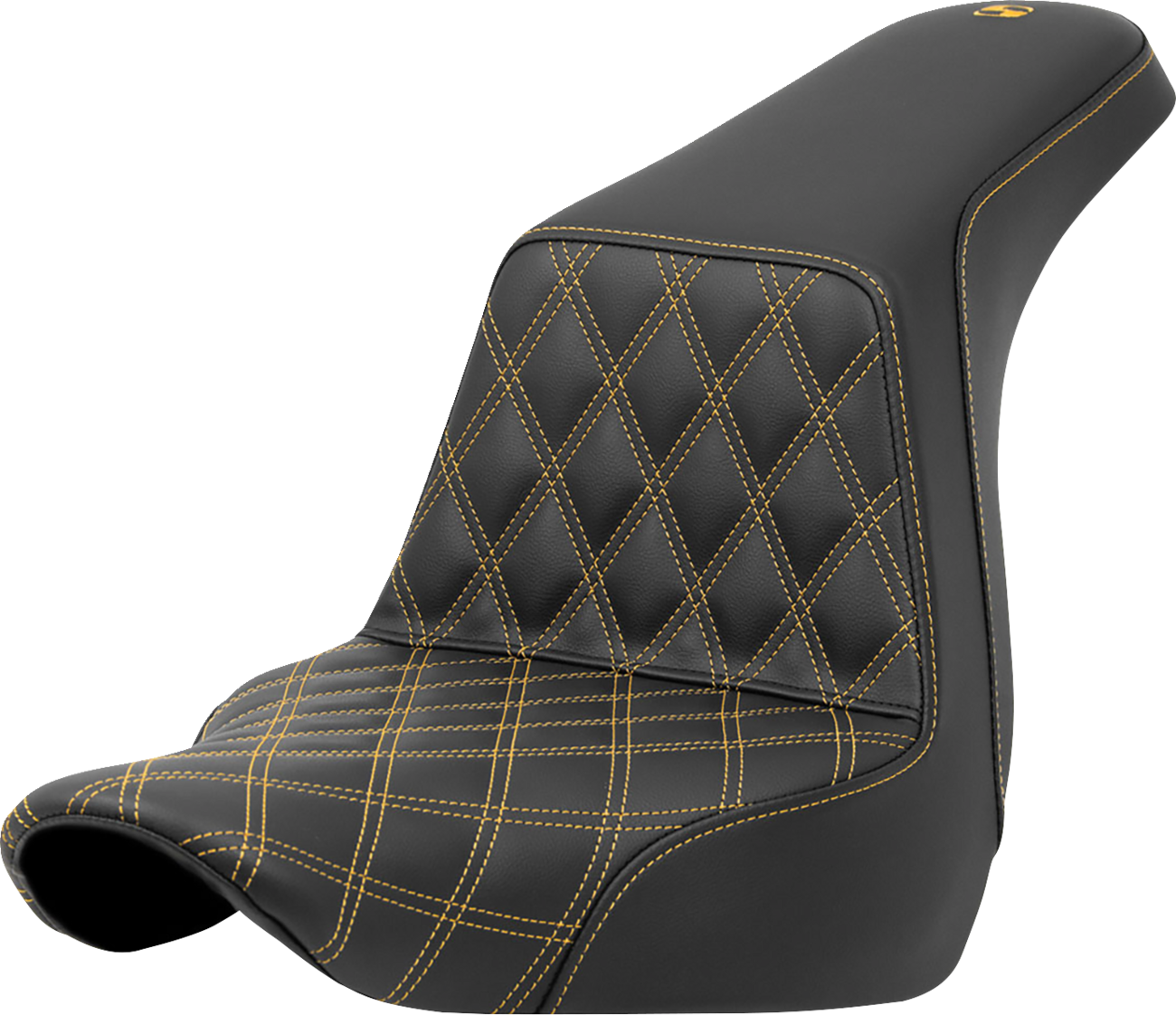 SADDLEMEN Step-Up Seat - Front Lattice Stitch - Gold Stitch - FXLR/FLSB '18-'24 818-29-17207