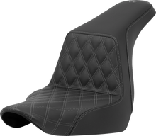 SADDLEMEN Step-Up Seat - Front Lattice Stitch - Gray Stitch - FXLR/FLSB '18-'24 818-29-17202