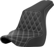SADDLEMEN Step-Up Seat - Front Lattice Stitch - White Stitch - FXLR/FLSB '18-'24 818-29-17206