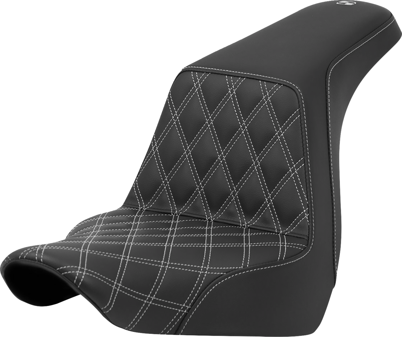 SADDLEMEN Step-Up Seat - Front Lattice Stitch - Silver Stitch - FXLR/FLSB '18-'24 818-29-17205