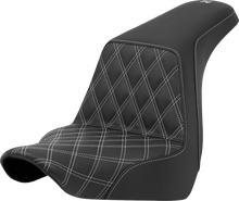 SADDLEMEN Step-Up Seat - Front Lattice Stitch - Silver Stitch - FXLR/FLSB '18-'24 818-29-17205