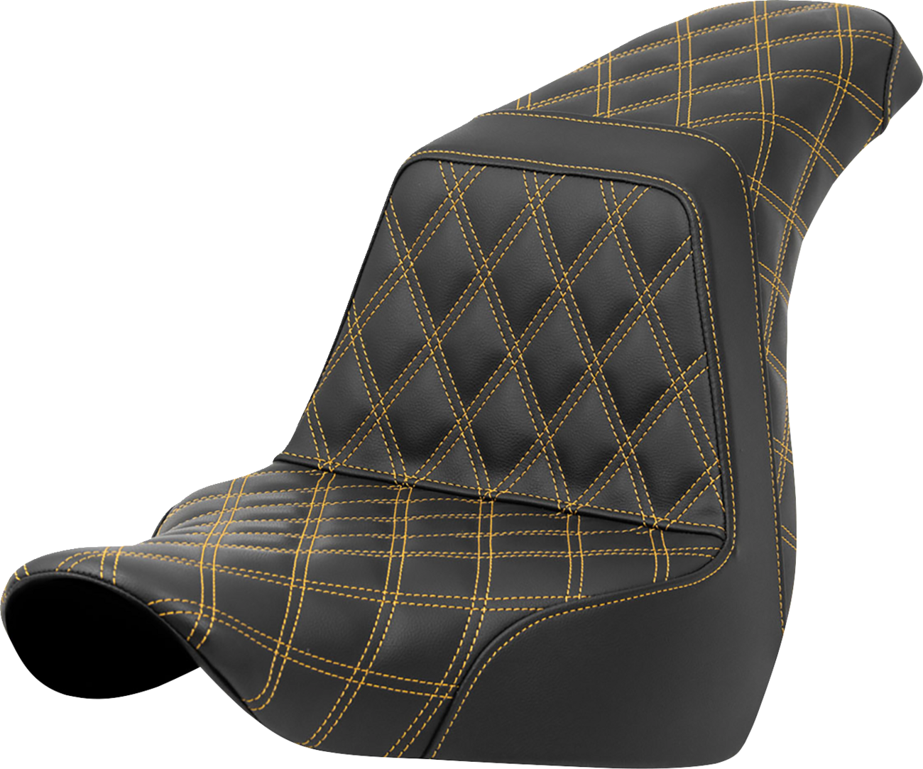 SADDLEMEN Step-Up Seat - Full Lattice Stitch - Gold Stitch - FXLR/FLSB '18-'21 818-29-17507