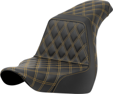 SADDLEMEN Step-Up Seat - Full Lattice Stitch - Gold Stitch - FXLR/FLSB '18-'21 818-29-17507