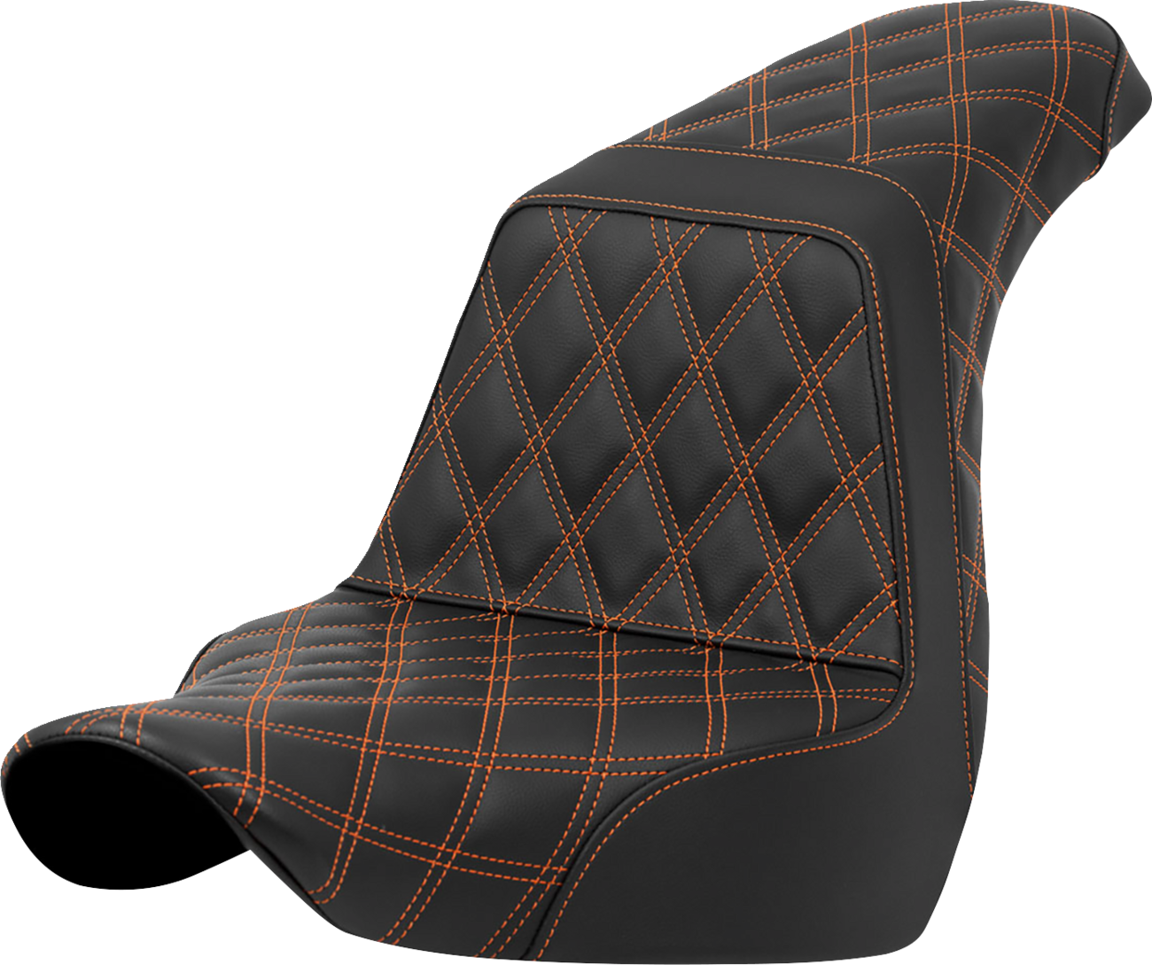 SADDLEMEN Step-Up Seat - Full Lattice Stitch - Orange Stitch - FXLR/FLSB '18-'21 818-29-17503