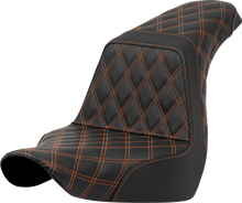 SADDLEMEN Step-Up Seat - Full Lattice Stitch - Orange Stitch - FXLR/FLSB '18-'21 818-29-17503
