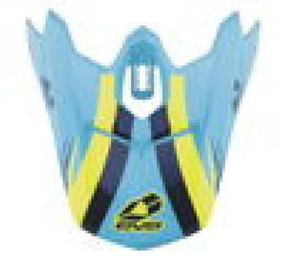 EVS T3 Works Visor - Blue/Hiviz/Yel