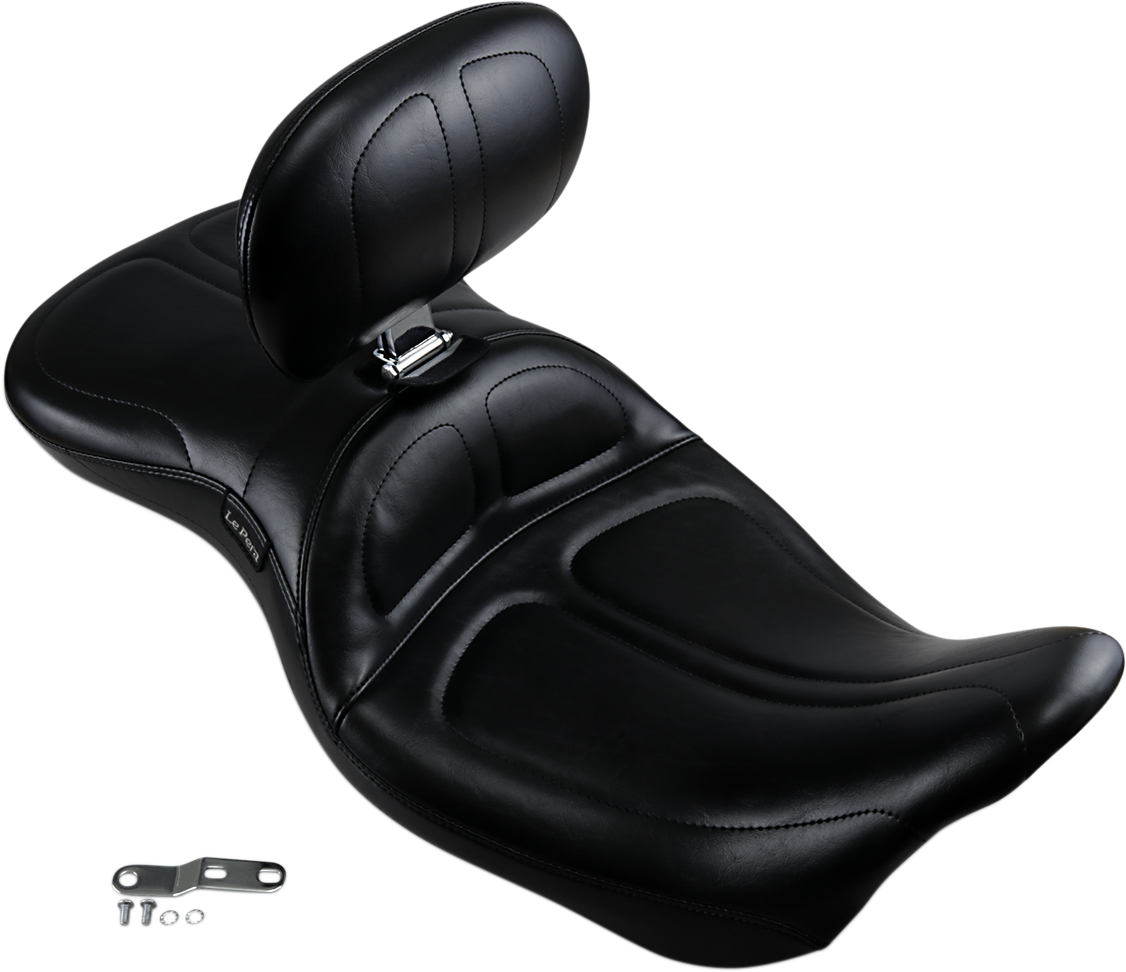 LE PERA Maverick Seat - with Backrest - Stitched - Black - FL '08-'23 LK-957BR