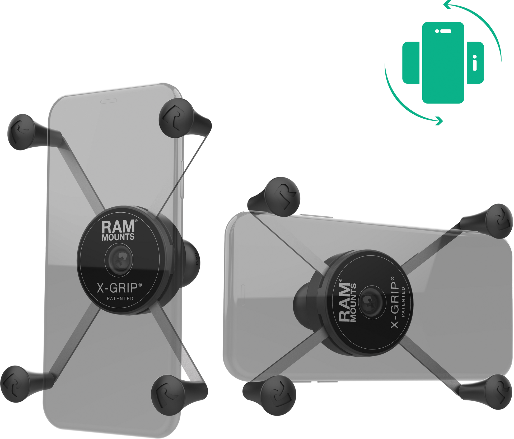 Rotating X Grip Phone Holder Large W/Ball B Size