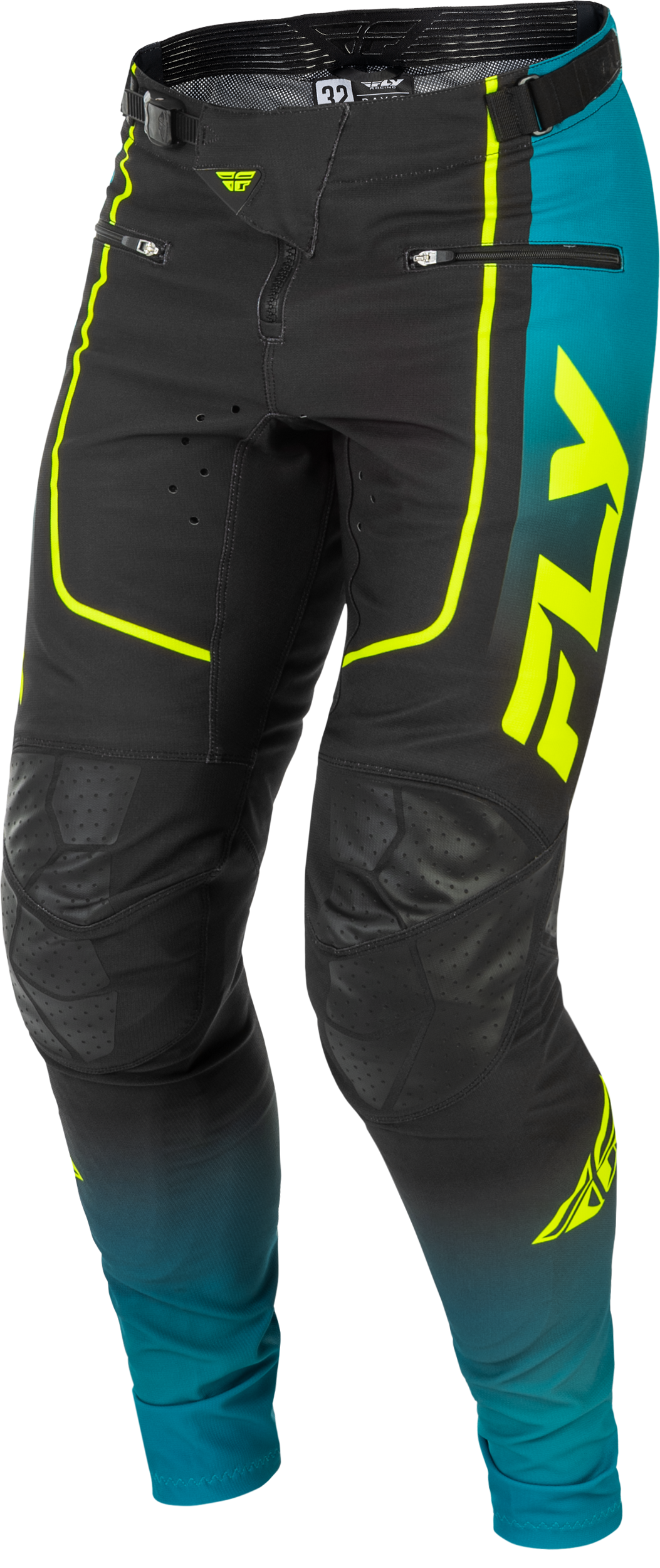 Youth Rayce Bicycle Pants Teal/Black/Lime Sz 26