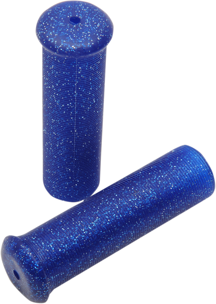 EMGO Star Fire Flake Grips - Retro - Metal - 7/8" - Blue 42-21123