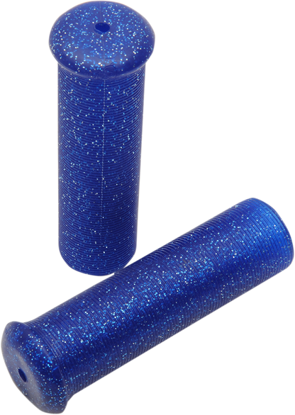 EMGO Star Fire Flake Grips - Retro - Metal - 7/8" - Blue 42-21123