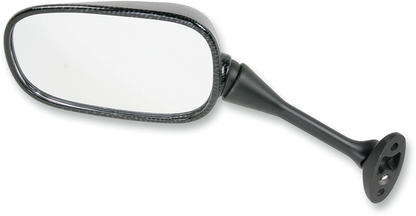 EMGO Mirror - Side View - Black/Carbon Fiber - Rectangle - Left - Honda 20-35224