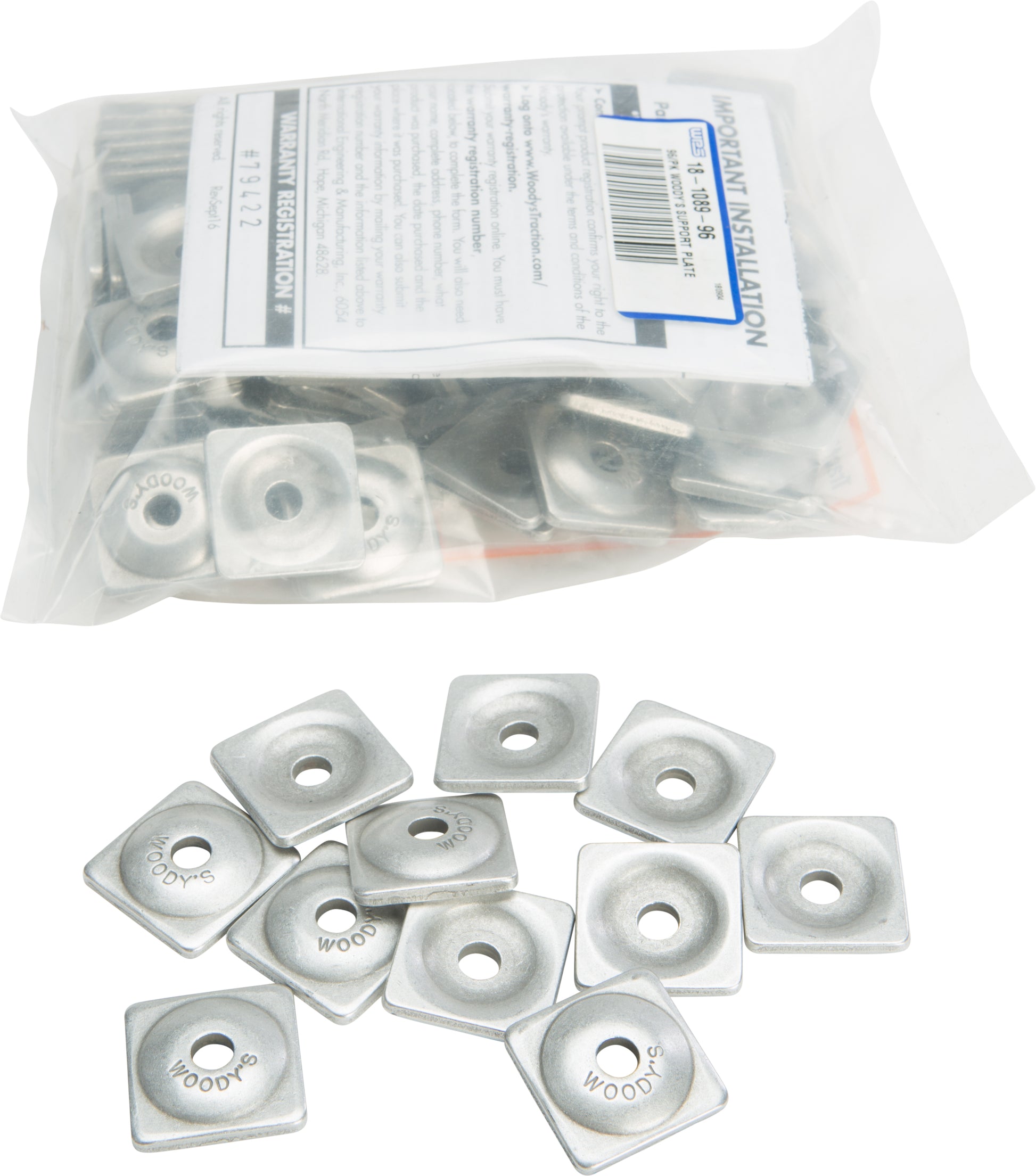 Digger Support Plates Square Alum. 1/4" 96/Pk