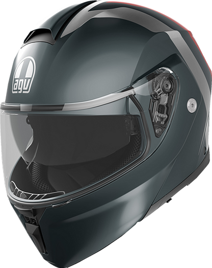 AGV Streetmodular Helmet - Resia - Matte Gray/Silver/Red - Medium 2118296002006M