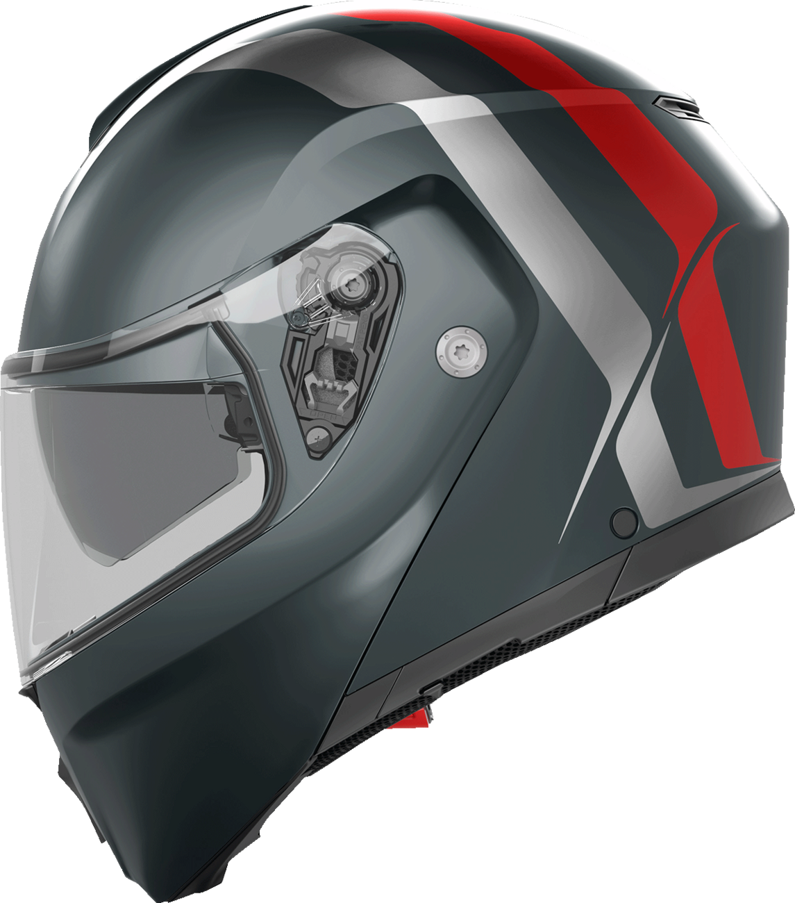 AGV Streetmodular Helmet - Resia - Matte Gray/Silver/Red - Large 2118296002006L