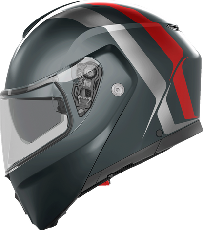 AGV Streetmodular Helmet - Resia - Matte Gray/Silver/Red - Large 2118296002006L