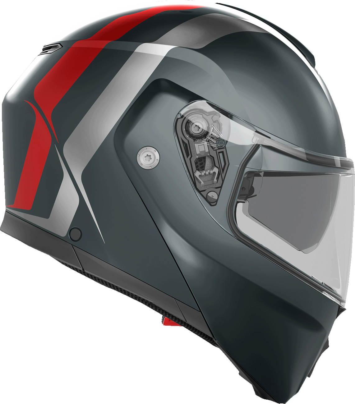 AGV Streetmodular Helmet - Resia - Matte Gray/Silver/Red - Small 2118296002006S
