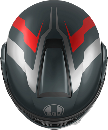 AGV Streetmodular Helmet - Resia - Matte Gray/Silver/Red - Medium 2118296002006M