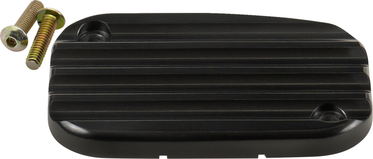 JOKER MACHINE Master Cylinder Cover - Hydraulic Clutch - Finned - Black 08-012-1