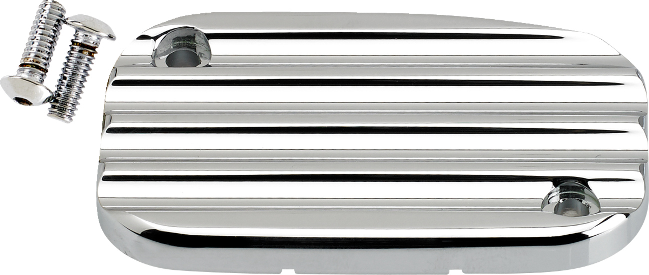 JOKER MACHINE Hydraulic Clutch Master Cylinder Cover - Finned - Chrome 08-012C