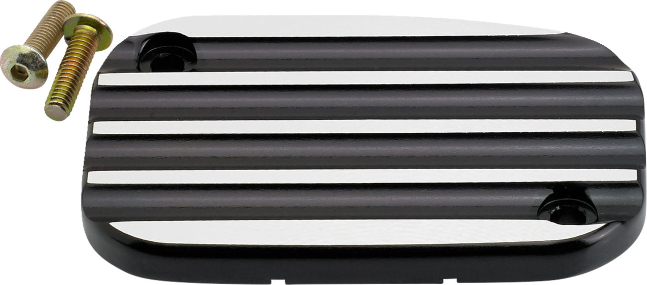 JOKER MACHINE Hydraulic Clutch Master Cylinder Cover - Finned - Black/Silver 08-012B