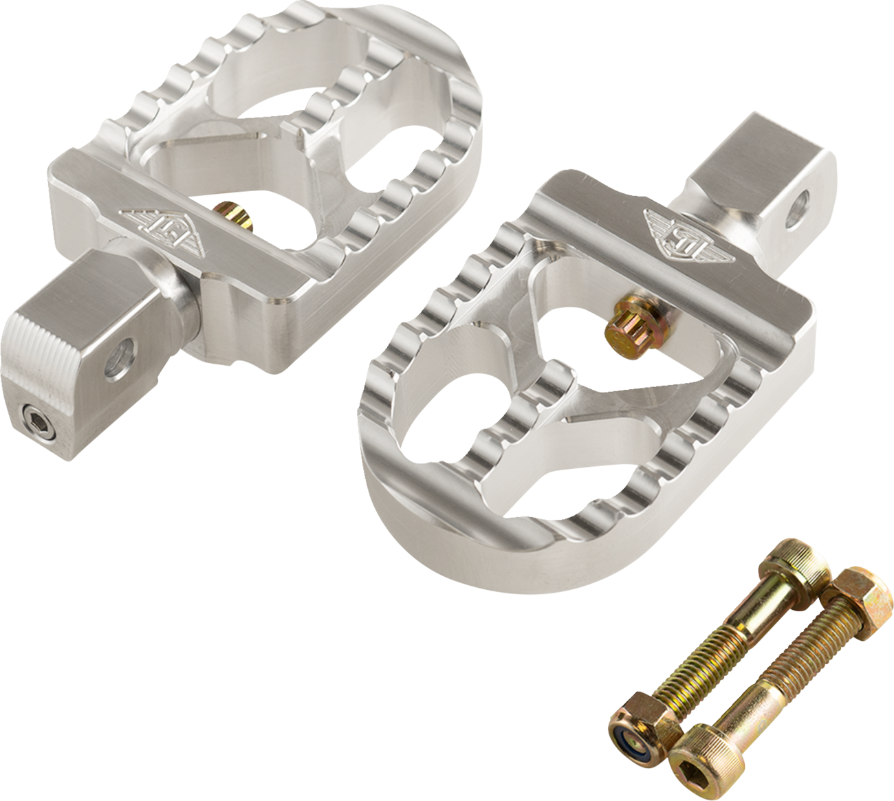 JOKER MACHINE Serrated Foot Pegs - Silver - Short 08-57-8