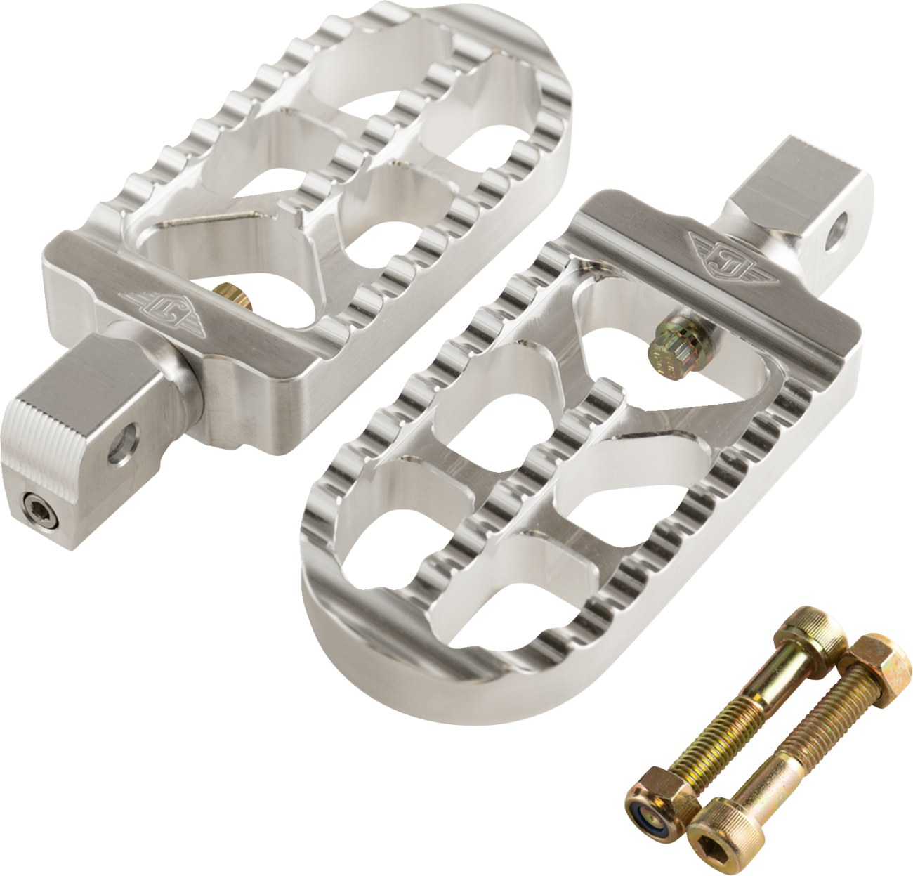 JOKER MACHINE Serrated Foot Pegs - Silver - Long 08-56-8