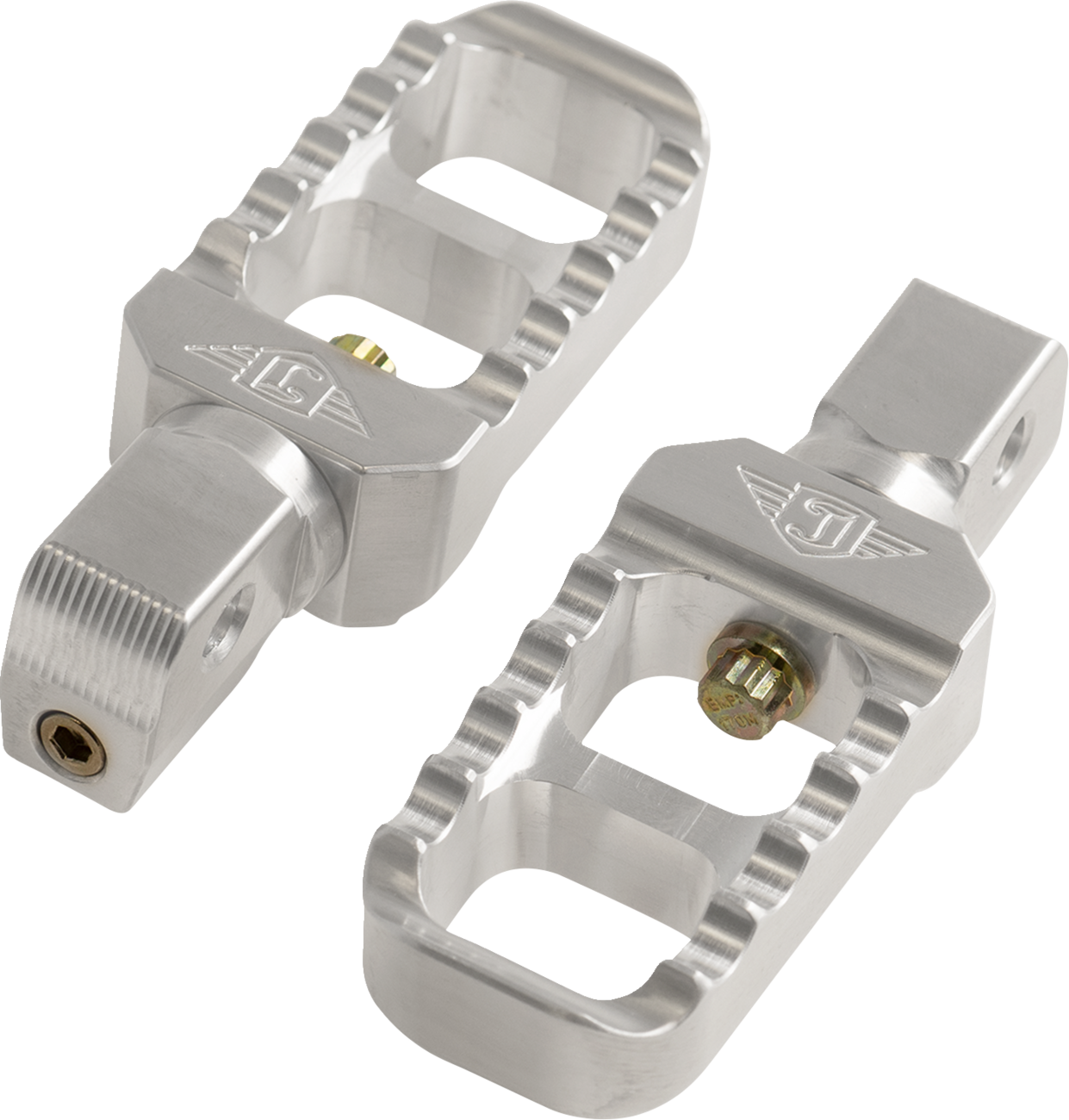 JOKER MACHINE Serrated Stubby Foot Pegs - Silver - Indian 08-642-8