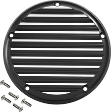 JOKER MACHINE Derby Cover - 5 Hole - Finned - Black/Silver - M8 Softail 06-965-2