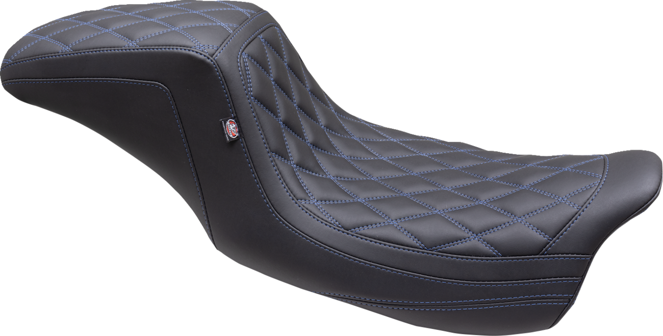 MUSTANG One Piece 2-Up Squareback Seat - Double Diamond - Sky Blue Stitch - FL '08-'25 75299SB
