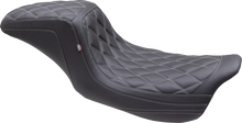 MUSTANG One Piece 2-Up Squareback Seat - Double Diamond - Gun Metal Stitch - FL '08-'25 75299GM