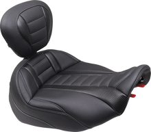 MUSTANG Deluxe Touring Solo Seat - w/ Backrest - Gunmetal Stitch - FLT/FLH '23-'25 89401GM