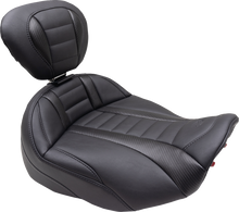 MUSTANG Deluxe Touring Solo Seat - w/ Backrest - Black Stitch - FLT/FLH '23-'25 89401