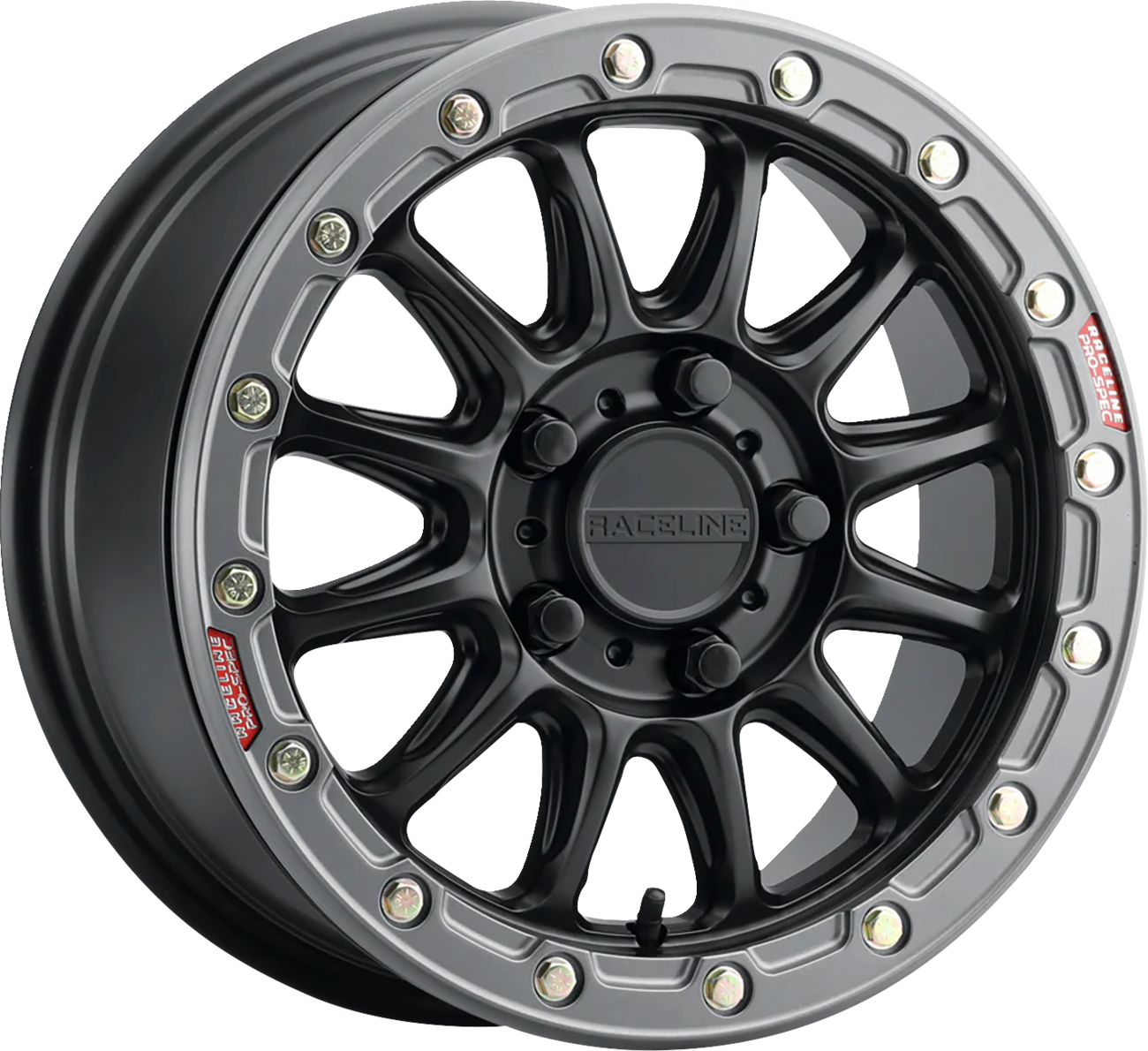 RACELINE WHEELS Wheel - Alpha - Front/Rear - Black/with Gun Metal Ring - 17x7 - 4/137 - +25 mm A14BG-77037+25