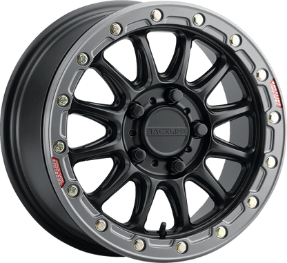 RACELINE WHEELS Wheel - Alpha - Front/Rear - Black/with Gun Metal Ring - 17x7 - 4/137 - +25 mm A14BG-77037+25