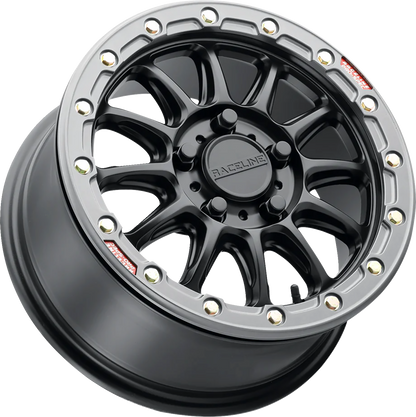 RACELINE WHEELS Wheel - Alpha - Front/Rear - Black/with Gun Metal Ring - 17x7 - 4/156 - +25 mm A14BG-77056+25