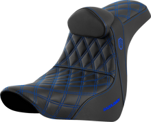 SADDLEMEN Pro Series SDC Performance Seat - w/ Backrest - Blue Stitch - FL/FX '18-'23 SC81829BLURT
