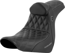 SADDLEMEN Pro Series SDC Performance Seat - w/ Backrest - Gray Stitch - FL/FX '18-'23 SC81829GRERT