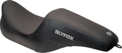 SLYFOX Drifter Seat - Gray Logo - Smooth Vinyl - Carbon Fiber - FL '08-'23 0801-1615