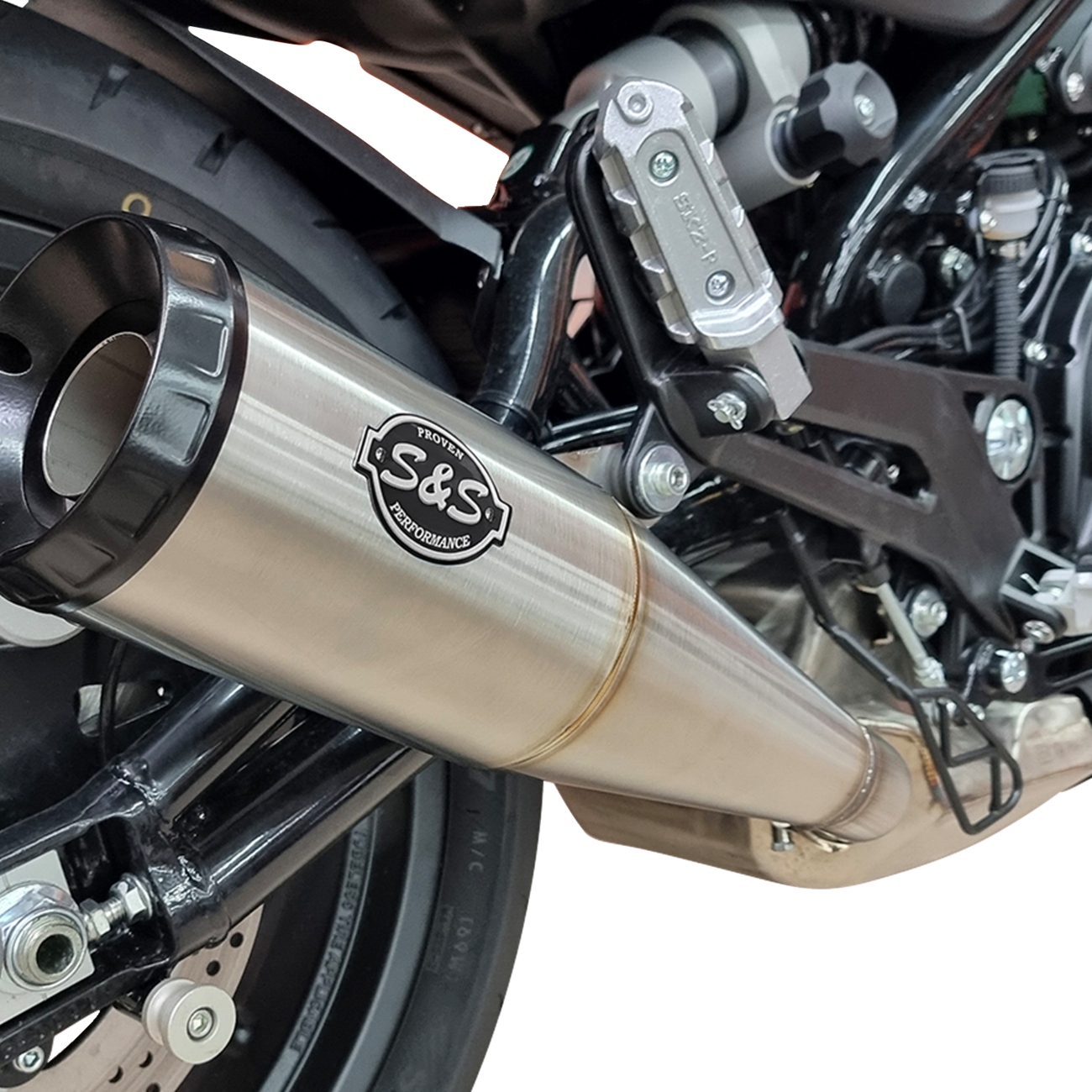 S&S CYCLE Grand National Slip-On Muffler - Brushed Stainless Steel - X™500 550-1114