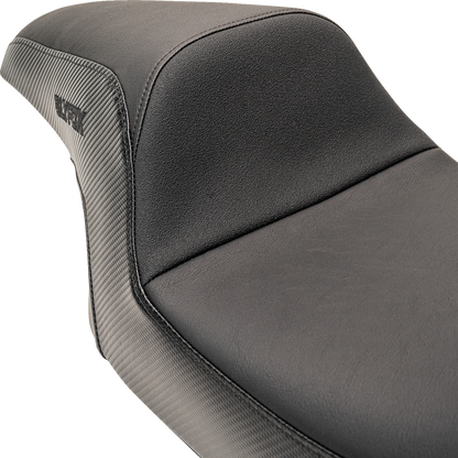 SLYFOX Drifter Seat - Black Logo - Smooth Vinyl - Carbon Fiber - FL '08-'23 0801-1614