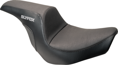 SLYFOX Lowrider Drifter Seat - Gray Logo - Smooth Vinyl - Carbon Fiber - FXLR/FLSB '18-'24 0802-1590