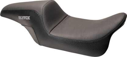 SLYFOX Drifter Seat - Gray Logo - Smooth Vinyl - Carbon Fiber - FL '97-'07 0801-1613
