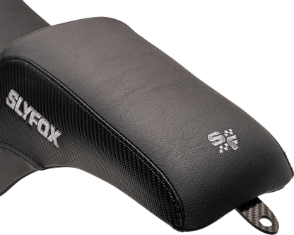 SLYFOX Lowrider Drifter Seat - Gray Logo - Smooth Vinyl - Carbon Fiber - FXLR/FLSB '18-'24 0802-1590