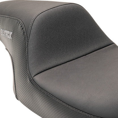 SLYFOX Drifter Seat - Gray Logo - Smooth Vinyl - Carbon Fiber - FL '97-'07 0801-1613