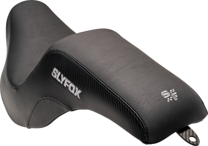 SLYFOX Lowrider Drifter Seat - Gray Logo - Smooth Vinyl - Carbon Fiber - FXLR/FLSB '18-'24 0802-1590