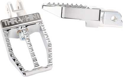 THRASHIN SUPPLY CO. Militant Foot Pegs - Front - Chrome TSC-2019-3-SF
