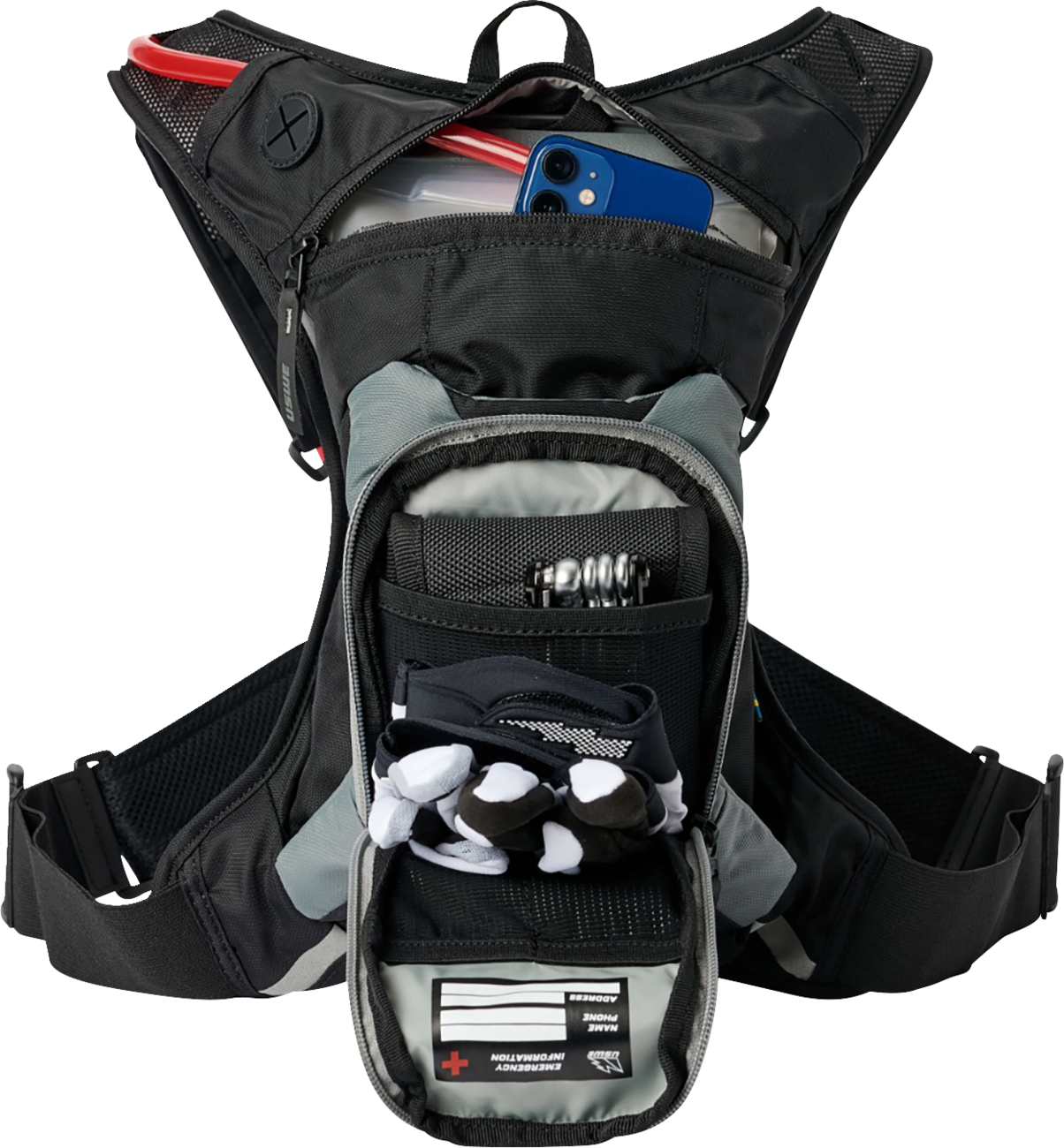 USWE Moto Hydration Pack - 3L - Carbon Black/Gray 5203085001