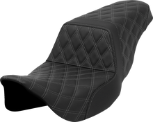 SADDLEMEN Step-Up Seat - Lattice Stitch - Gray Stitch - FLH/FLT '08-'23 808-07B-17502